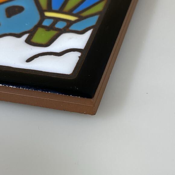 Kokopelli Tile Trivet Pottery Decor Hot Air Balloon 6" x 6" Made In Italy - Picture 7 of 10